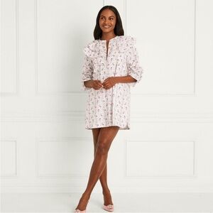 NWT Hill House Colette Dress Mini Pink Vine Stripe Ruffles Spring Summer Small